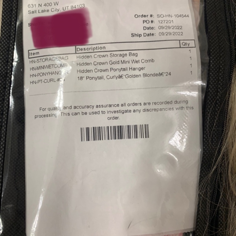 Hidden Crown Hair pony. #24. Golden blonde, NWT. Just received.